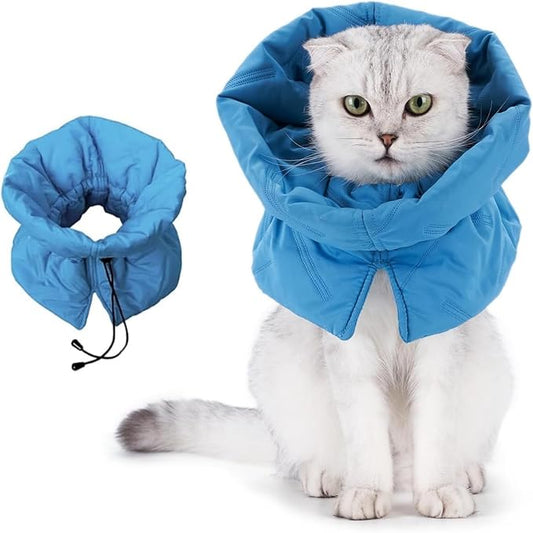 Cat Recovery Collar, Soft Adjustable Cat Cone Alternative, Lightweight Waterproof Fasteners Collars for Cats Kittens Puppies, After Surgery Stop Licking, Skin Protectionor or Post-Surgery.