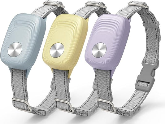 Automatic Pet Door Collar - Compatible with High Tech Pet Doors (Replaces MS-4, MS-5), Blue & Yellow & Purple, 3PK
