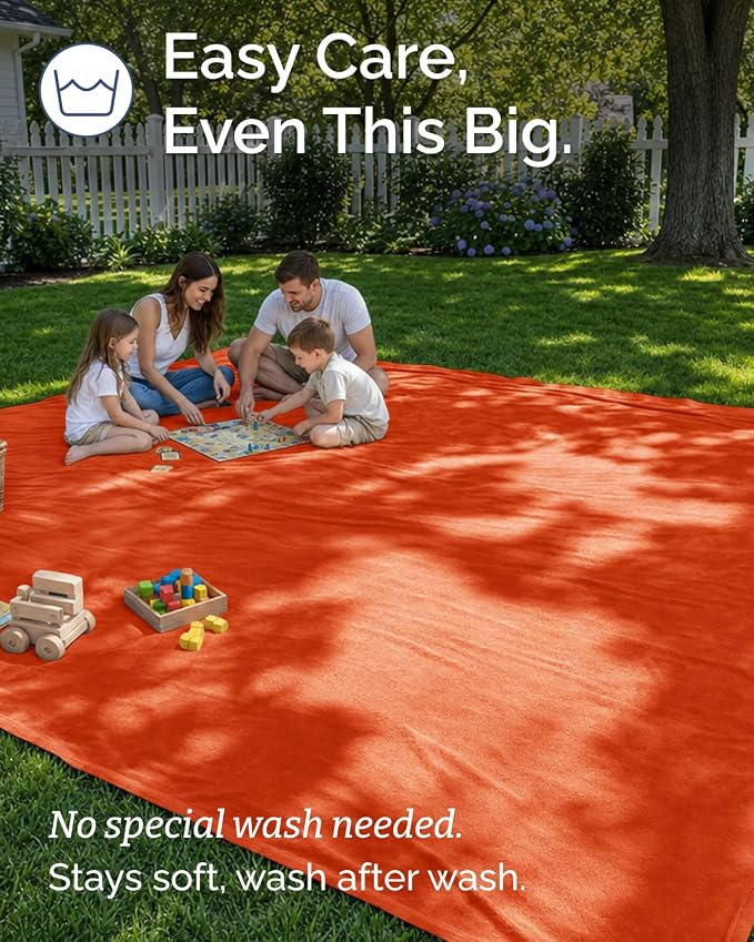 Ultra Soft Fleece Blanket Giant Blanket Size - Flannel Fleece Luxury Blanket - Lightweight for Couch Bed Chair - Thick, Warm and Breathable - All Season Cozy, Burnt Orange