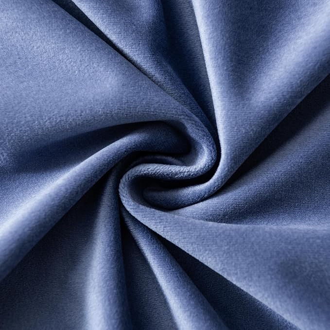 Blue 12x20 Throw Lumbar Pillow Covers Decorative Cushion Covers Set of 2 | Soft Velvet Pillow Cases with Invisible Zipper for Modern Couch Sofa Bed Living Room Bedroom Home Decor