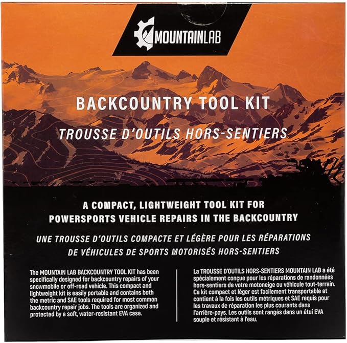 Backcountry Tool Kit-Compact Lightweight Repair Set in EVA Protective Case for Snowmobile, ATV, UTV, Dirtbike METRIC/SAE Wrenches and Mini 1/4" Ratchet, Locking Pliers, Spring Puller Tool