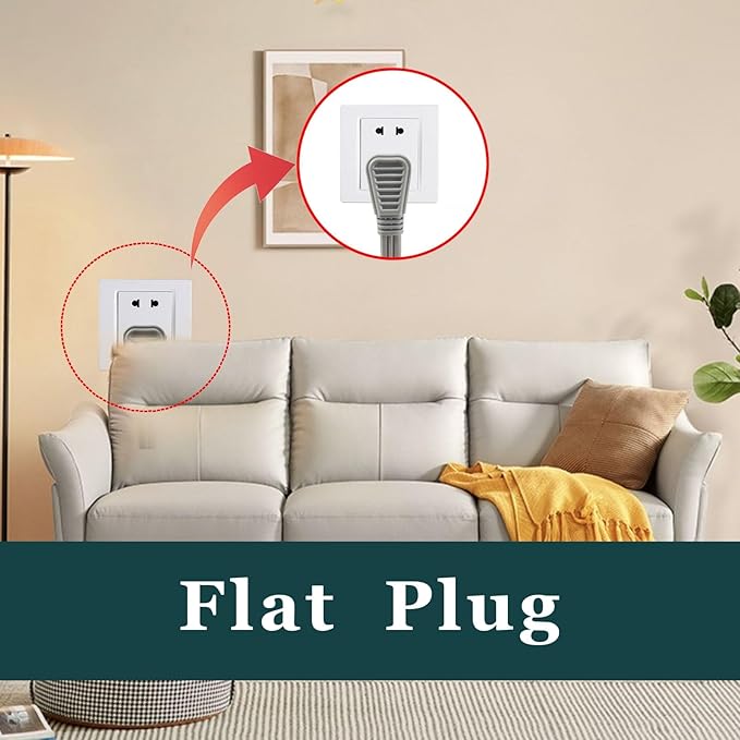 EP 12 Ft Heavy Duty Appliance Extension Cord - 14 Gauge 3 Prong Grounded Cable Wire, Ideal for Air Conditioners, Refrigerators, Microwaves, Washing Machines & More - Indoor Use, Gray