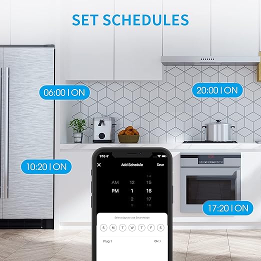 Dual Smart Plug, 15A WiFi Outlet Extender, Smartlife App Control, Schedule Timer Function, 2-in-1 Compatible with Alexa, Google Home Assistant, No Hub Required, ETL&FCC, 2.4G WiFi Only, 2-Pack