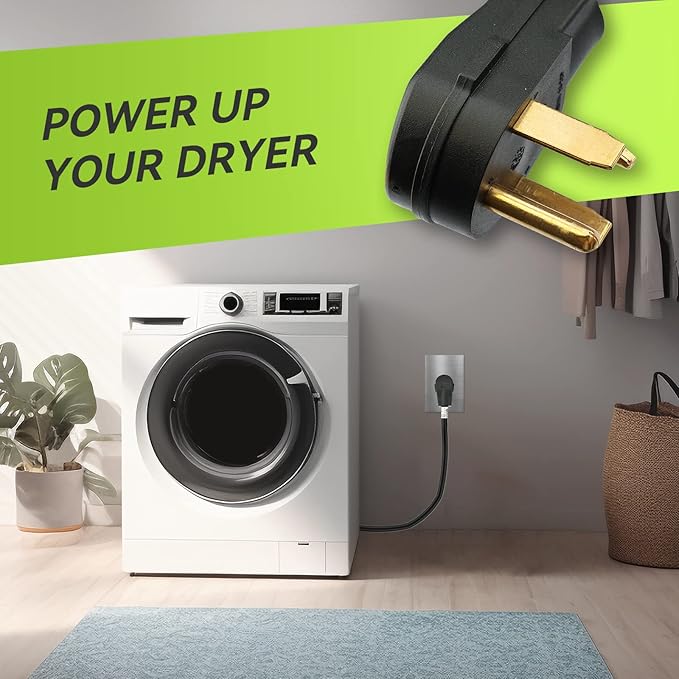 RVMATE 4 Prong SRDT Dryer Cord 5 Feet, 30 Amp Appliance Power Cord (NEMA 14-30P to 4-Wire), 4 Wires with O Ring Terminal Connectors, 100% Copper Wire, ETL Listed