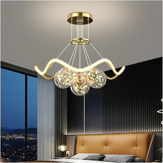 Modern Living Room Warm Bedroom Dining Room Chaner Led Indoor Lighting Nordic Creative Decorative Bright Lamps,Modern (3Color Dimmable D80cm)