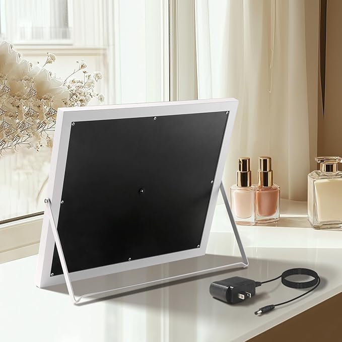 Vanity Mirror with Lights,RGB & 3 Dimmable Light Modes Makeup Mirror with Touch Control,Light Up Mirror for Desk,360°Rotation,17x22 Inch