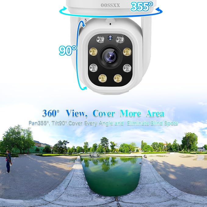 (2026 Update) 5MP PT Wireless Security Camera System with AI Human Tracking, Dual-Band 2.4G&5G WiFi, 130�� Wide Angle, 2-Way Audio, No Monthly Fee, Outdoor Home Security Kit