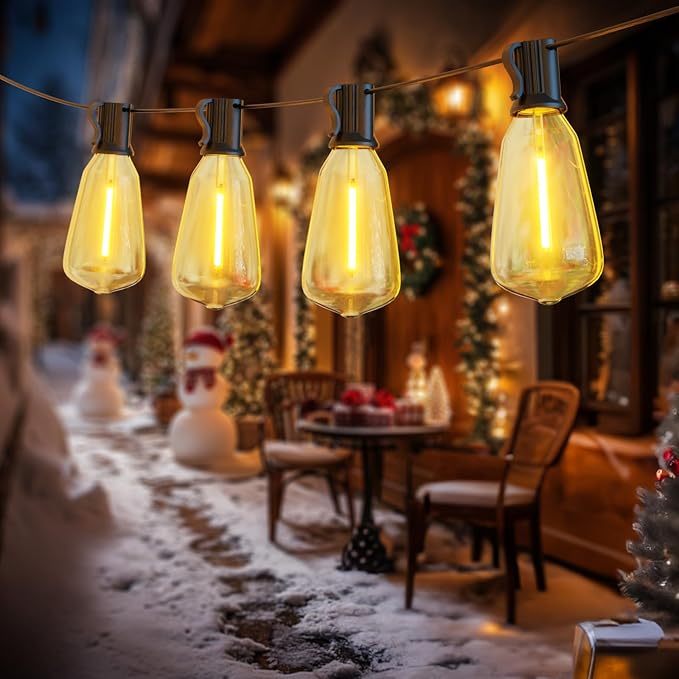 DAYBETTER 150ft Extra Long Outdoor String Lights,2700K 50 Shatterproof ST38 Bulbs Commercial Grade Weatherproof String Lights for Outside Patio, Garden, Backyard & Parties