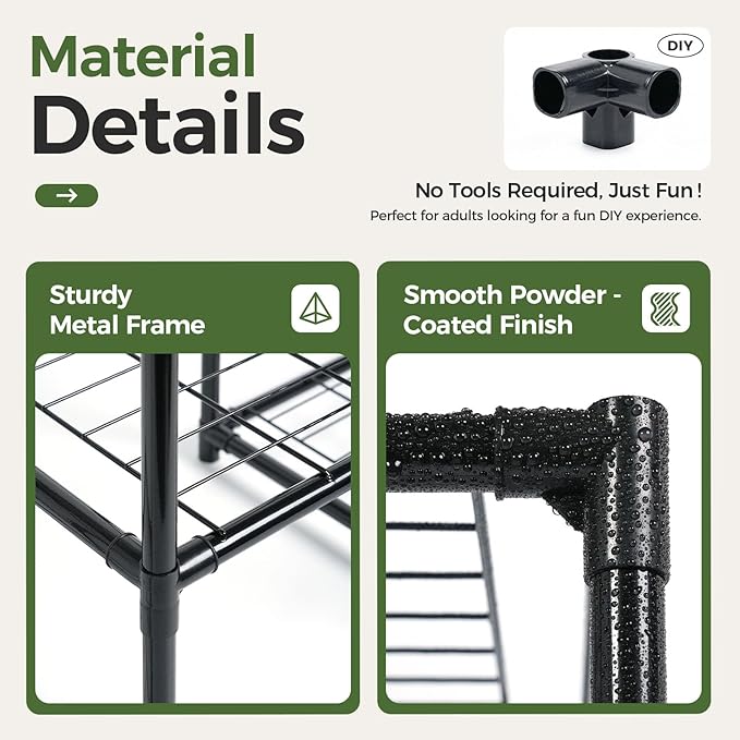 Bamworld Corner Plant Stand Indoor Metal Plant Shelf 5-Tier 11 Potted Flower Shelves Garden Black Plant Holder Rack for Garden Living Room Patio Morden Home Decor Gardening Gifts