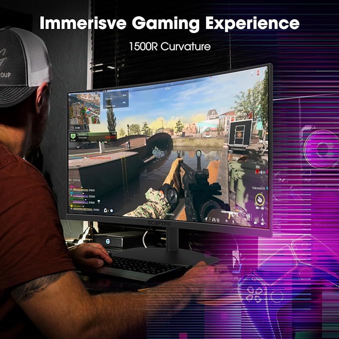 Sceptre Curved 27-inch Prime Gaming Monitor 1500R 100Hz HDMI X2 DisplayPort 1ms 100% sRGB, Build-in Speakers Machine Black 2025 (C275W-FW100T Series)