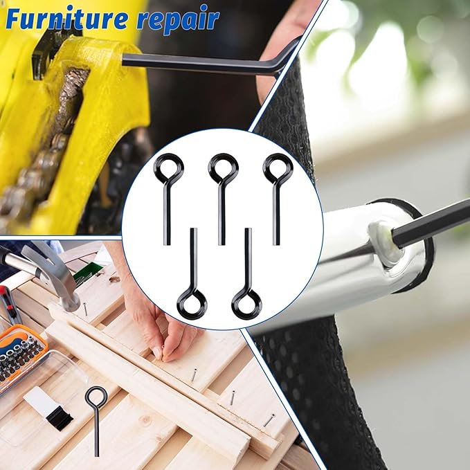 5 Pack Allen Wrench Door Key with Full Loop, 7/32-inch Black Hex Key Dogging Key for Push Bar Panic Exit Device, Standard Metal Allen Key Sets