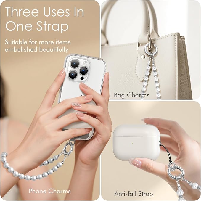 SURPHY Phone Charm, Handmade Beaded Phone Wrist Strap with Tether Tab | Phone Charm Strap, Phone Chain with Premium Metal Buckle, Wrist Strap Fits Cellphone Cases, Wallets, Bags, Keys