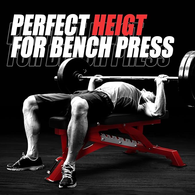 RITFIT Adjustable Weight Bench with Multiple Back Positions for Full Body Workouts, Incline, Decline, and Flat Settings for Home Gym Strength Training, 1300LB Capacity