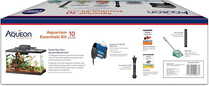 Aqueon Fish Tank Aquarium Essentials Starter Kit for 10 Gallon Tanks