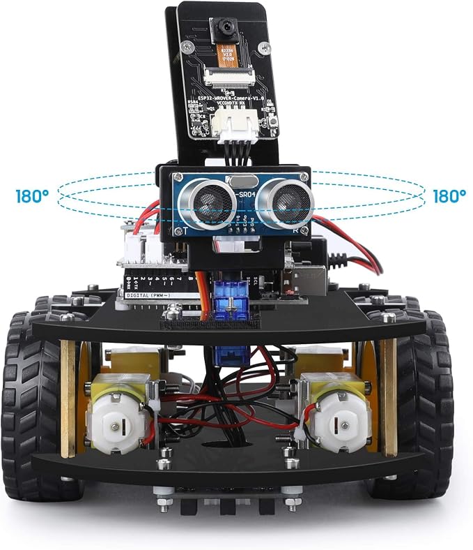 ELEGOO UNO R3 Smart Robot Car Kit V4 for Arduino Robotics for Kids Ages 8-12 12-16 STEM Science Kits Coding Gifts for 8 9 10 11 12 13 14 15 16 Year Old Boys Girls Teens Cool Engineering Building Toys | FPV Video, Line Tracking, Ultrasonic Obstacle Avoi...