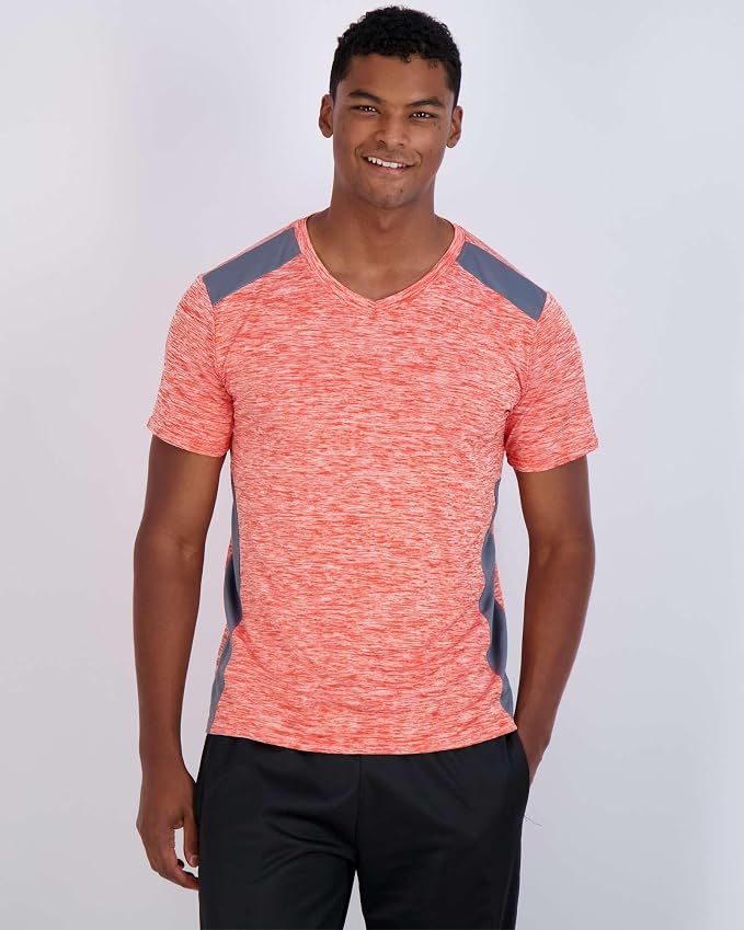 5 Pack Men's Dry Fit V Neck Gym Workout T Shirts Athletic Moisture Wicking | Cooling, Quick Dry, Breathable, Short Sleeve, Exercise, Cycling, Sports, Outdoor, Fitness, Golf, Crossfit, Hiking, Tennis