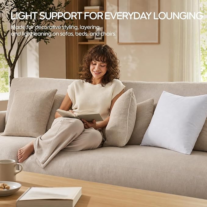 14x36 Feather Long Lumbar Pillow Insert, Decorative Throw Pillow Insert for Covers, Fuller Fit with Soft Support for Bed and Couch
