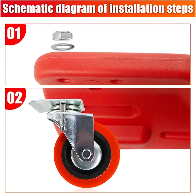 BESTOOL 40Inches Mechanic Creeper，Heavy-Duty Automotive Garage Creeper with Durable Casters, Low-Profile Design, LED Working Lights