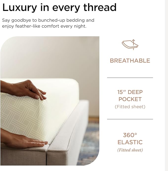Threadmill Twin Bed-Sheets - 800 Thread Count Jacquard Celine Ivory 100% Natural Cotton 3 Piece Striped Bed Set, Extra Long Staple Cotton, Comfy Damask Sheets with Elasticized Deep Pocket