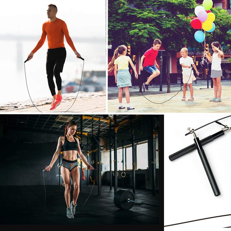 Speed Skipping Rope Adjustable Jumping Rope with Aluminum Handle and Ball Bearing Tangle-Free Exercise Rope for Fat Burning Exercises, Cross Fit Training, Fitness, Exercise