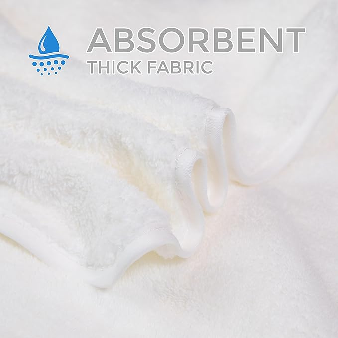 Ioly's Hooded Baby Bath Towels for Newborn Essentials 41" Set of 2 Towels with Hood for Kids Babies Toddler Infant (Large) Baby Towel Cosas para Bebes recien nacidos Bath Items (White and White)