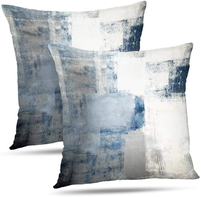 Throw Pillow Covers for Couch, 20x20 Inch, 2 Pack, Grey Blue | Decorative Throw Pillow Covers Cushion Covers for Couch Bedroom Sofa Living Room