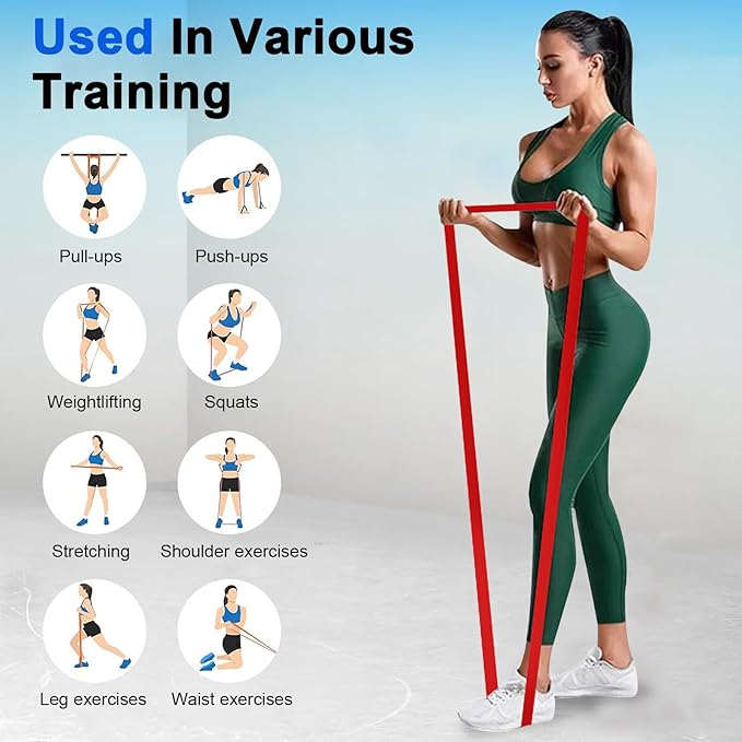 Resistance Bands,Workout Bands, Eexercise Bands,Resistance Bands for Working Out,Pull-Up Assist Bands 5-Piece,for Men Women Fitness, Muscle Training and Physical Therapy