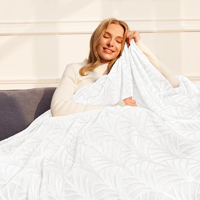Whale Flotilla Soft Flannel Fleece Twin Size Blanket for Bed, White | Cozy Lightweight Breathable Coverlet, Plush Fluffy Bedspread, Vintage Pattern Decorative Blanket for Dorm, All Season 60"x80"