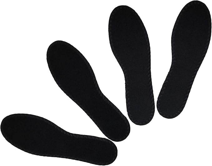 Happystep Cotton Terry Cloth Insoles, Barefoot Shoe Inserts, Sweat Absorption, Odor Control, Moisture-Wicking, Washable and Reusable, Zero Drop Shoe Insoles, 2 Pairs of Black (Women Size 7)