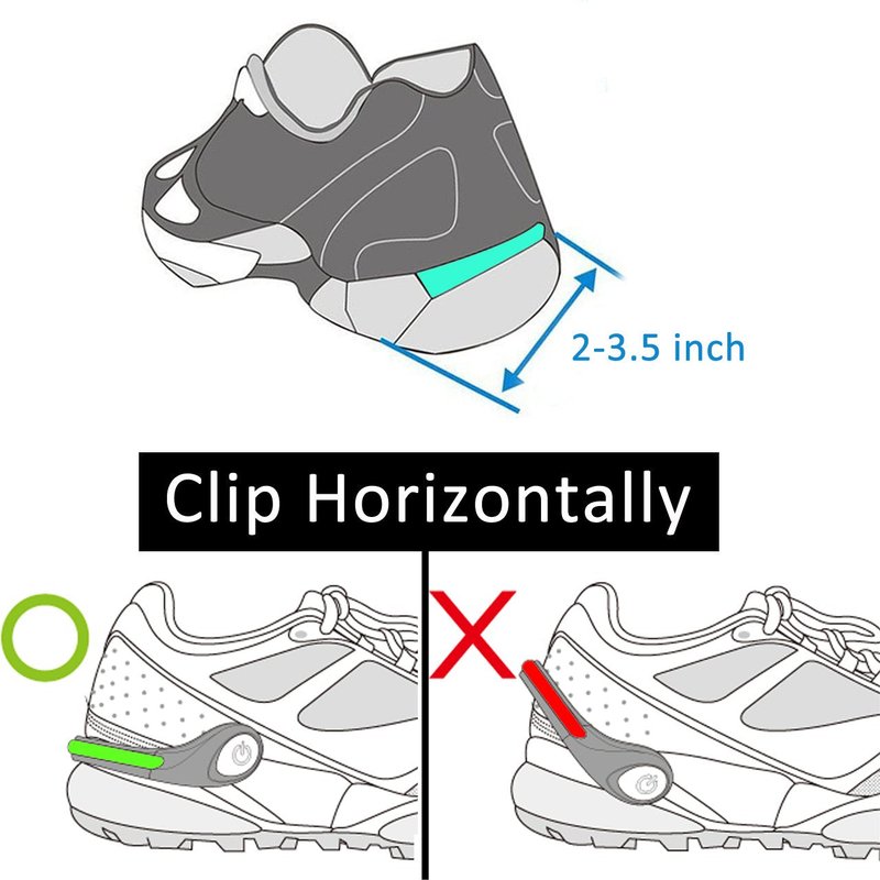 Shoe Clip Lights (2 Pack) Reflective Safety Night Running Gear for Runners Joggers Bikers Walkers, Color Changing RGB Strobe and Steady Color Flash Mode, Water Resistant and Bonus Screw Driver