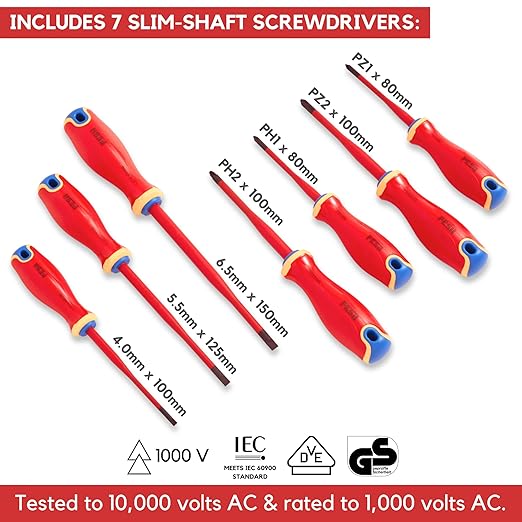 FESA 12-Piece Insulated Electrician Tool Set - 1000V Screwdriver & Pliers Kit with Voltage Tester & Storage Case