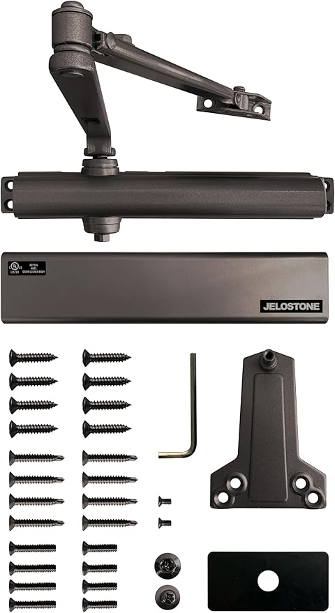 Heavy Duty, Commercial Door Closer D8000DA, ANSI Grade 1, UL 3 Hour Fire Rated, ADA Compliant, Delayed Action, Adjustable Spring Size 1-6 for Doors(44-330LB/30-60 in), Indoor/Outdoor (Bronze)