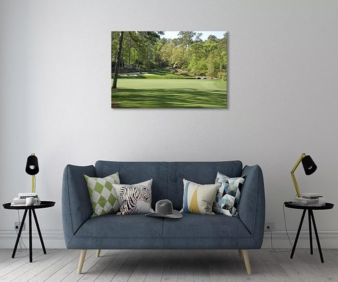 Augusta National Golf Course Wall Art for Living Room Bedroom Bathroom Home Decorations - Augusta Golf Course Picture Poster Framed Artwork Canvas Prints Ready to Hang(18''H x 24''W)