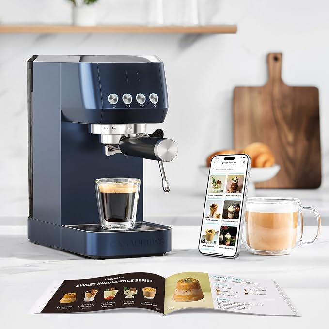 CASABREWS 3700 Essential Espresso Machine, Stainless Steel Espresso Maker | 20-Bar Italian Pump, Powerful Steam Wand, 43.9oz Removable Water Tank, Compact Espresso Maker for Home, Cappuccino & Latte