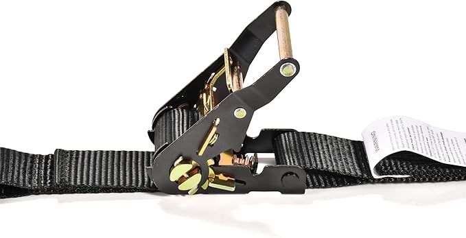 Baja Customs Spare Tire Strap, 3 Way Ratchet Y Strap, 1.5 inch Wide Adjustable, Tire Tie Down Strap for UTV or Truck Tires, Color Black,BC1108