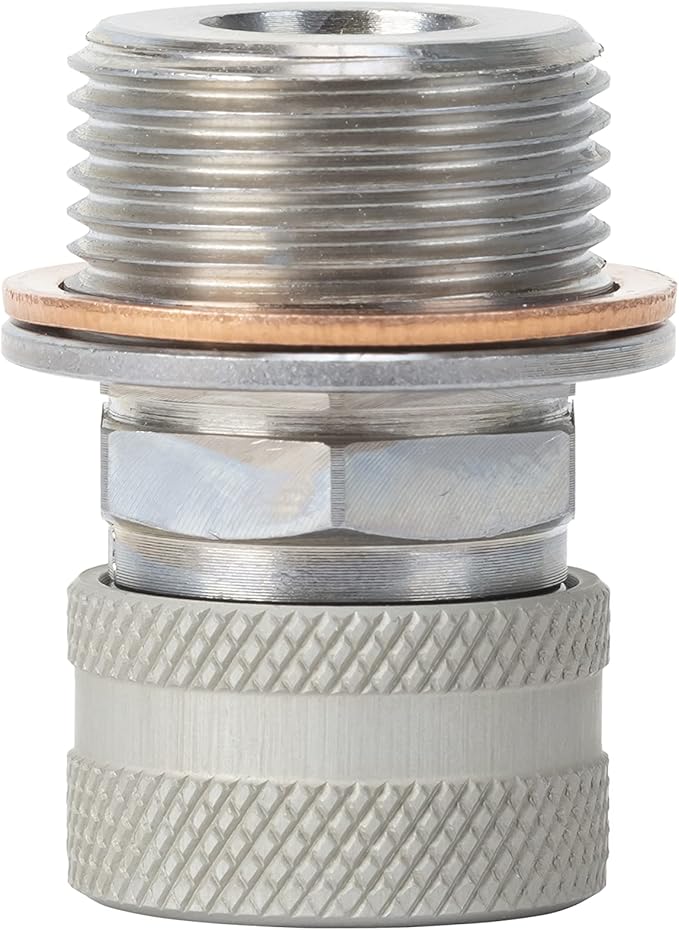 Stahlbus Oil Drain Valve Plug M18x1.5x12mm Steel - CLEAN, EASY, NO TOOL Oil Change - Includes Oil Drain Plug, Washer, Cap, Connector, Silicone Hose