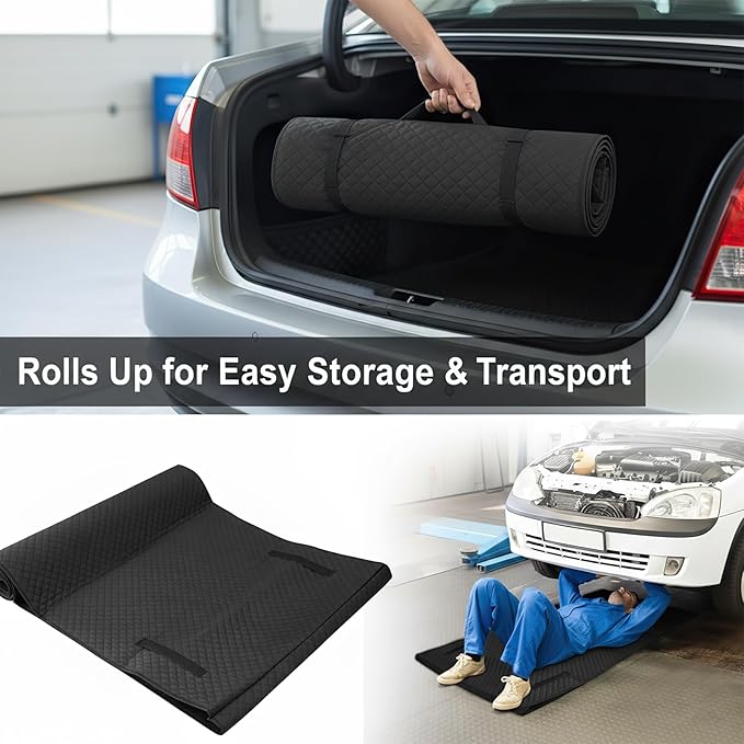 Magical Rolling Creeper Mat  – 58"x19" Mechanic Mat for Effortless Auto Repairs & Garage Work | Durable, Portable Mechanic Creeper for Truck Mechanics, DIY Enthusiasts, Ground Maintenance