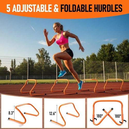 Agility Ladder Set - 20ft Speed Ladder with 5 Hurdles | Enhance Footwork, Speed & Agility for Kids & Adults