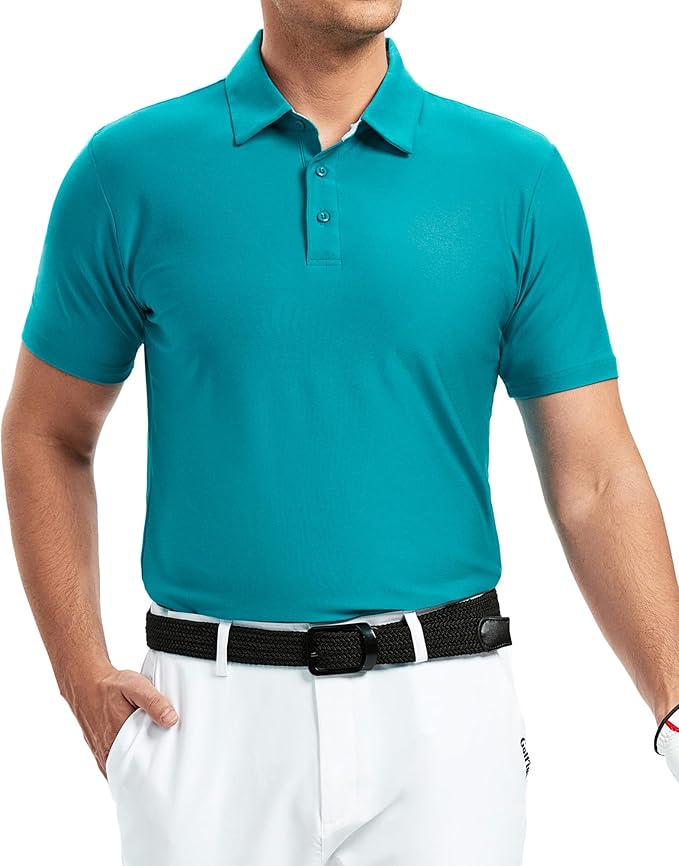 Alex Vando Mens Golf Shirt Moisture Wicking Quick-Dry Short Sleeve Casual Polo Shirts for Men