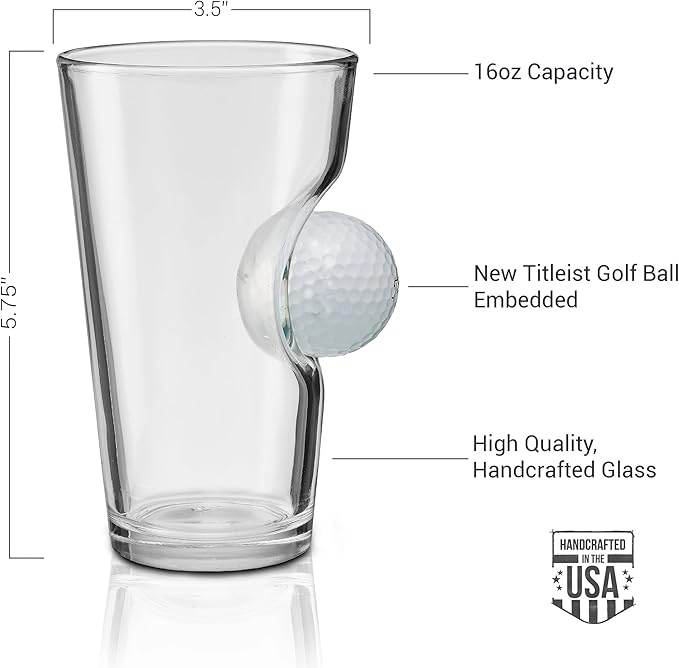 BenShot Golf Ball Pint Glass - 16oz | Made in the USA