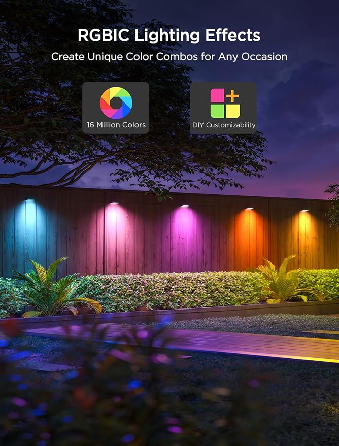 Govee RGBIC Outdoor Deck Lights, 4000K White Light, IP65 Smart Lights | 60+ scene modes, -4°F to 104°F, APP Remote or Voice Control, Work with Alexa, Matter, Google Home, for Outdoor Decor, 32.8ft