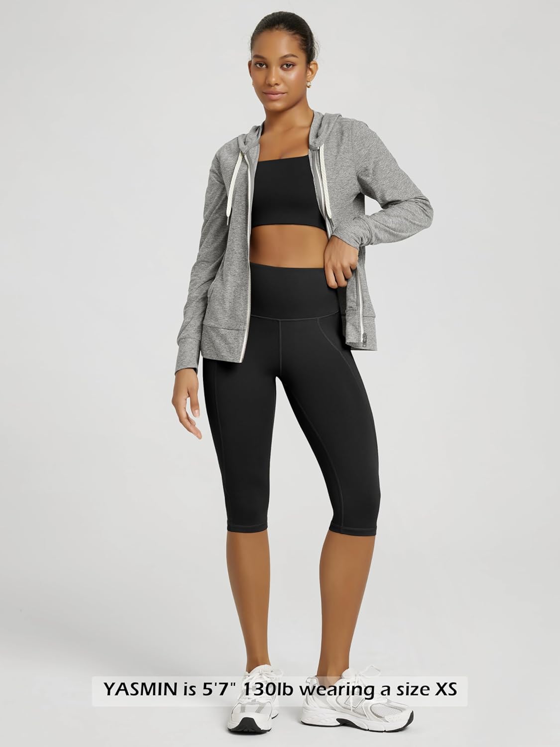 ODODOS Women's High Waisted Yoga Capris - Tummy Control, Non-See-Through, with Pockets | Athletic Leggings