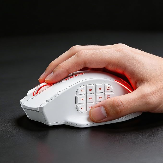 Redragon M913 MAX Wireless MMO Gaming Mouse 26000 DPI Remapping Keys | Cable-Free 0 Delay, Dedicated for FPS Gamers, Redefine Keybinding Macro, Vibing Backlight, Ergonomic Grip Body Comfort