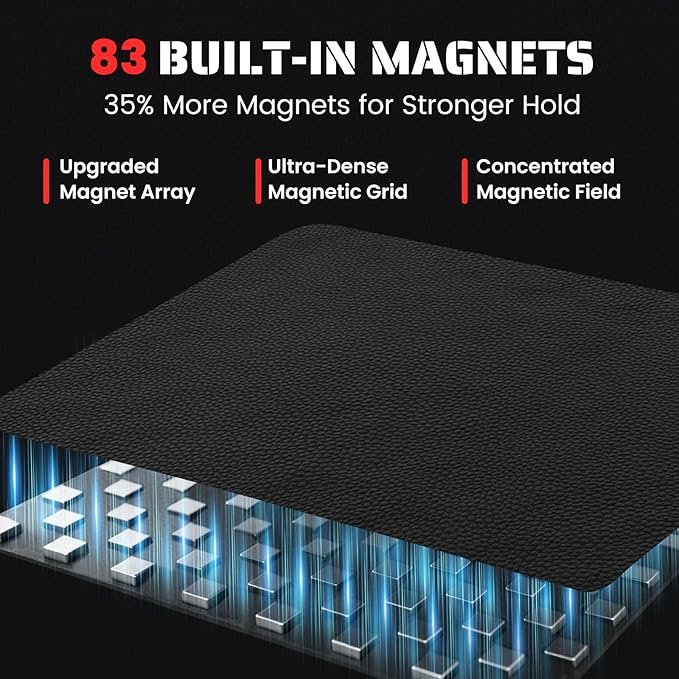 Strong Magnetic Tool Mat Magnetic Parts Tray with Anti-Slip Backing Heavy Duty with Powerful Magnets for Organizing Screws Nuts Bolts Small Tools - Workshop, Garage, DIY-Red 1PCS