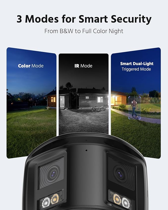 ANNKE FCD800 4K 8MP Dual-Lens PoE Security Camera, 2mm 180��Wide Angle, Smart Dual Light Color Night Vision, Two-Way Audio, Light&Sound Alarm, AI Human/Vehicle Motion Detection, H265+, IP67