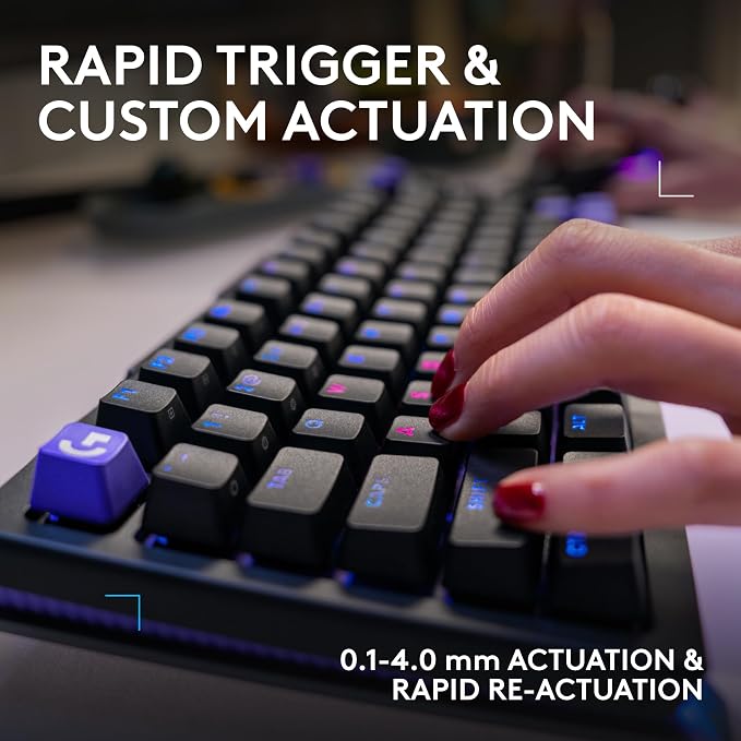 Logitech G512 X 75 TMR + Tactile Switch Mechanical Gaming Keyboard - Black | Hot-Swappable 9x TMR Rapid Trigger + Tactile Mechanical Switches, Gasket, PBT Keycaps, <8K, LIGHTSYNC RGB, for PC & Mac