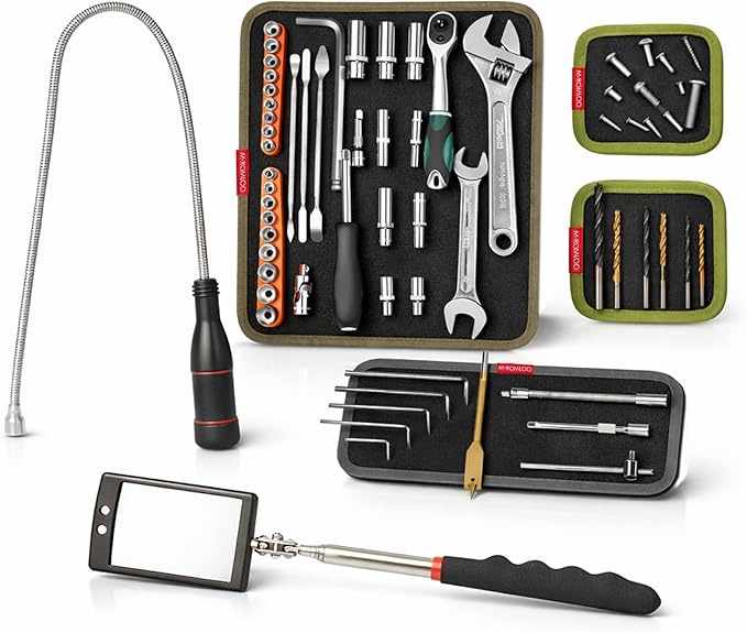 Magnetic Tool Mat Set, Mechanic's Magnetic Tray, Screw Mat & Garage Accessory 6pcs