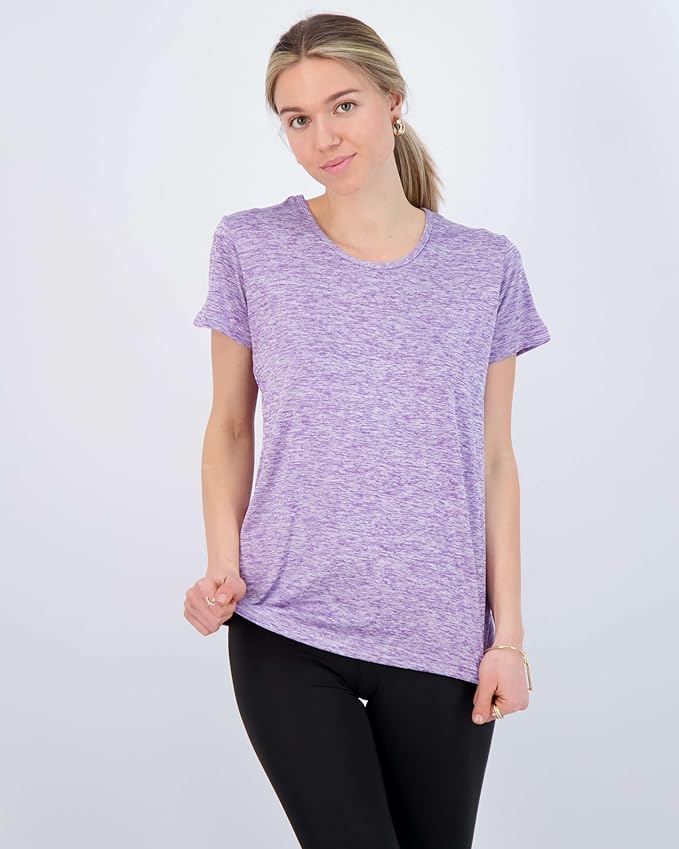 5 Pack Women's Dry Fit Short Sleeve Athletic Gym Workout Running Tops | Available in Plus Size, Exercise, Sports, Fitness, Quick Dry, Cooling, Moisture Wicking, Loose Basic Tees, Yoga, Pilates