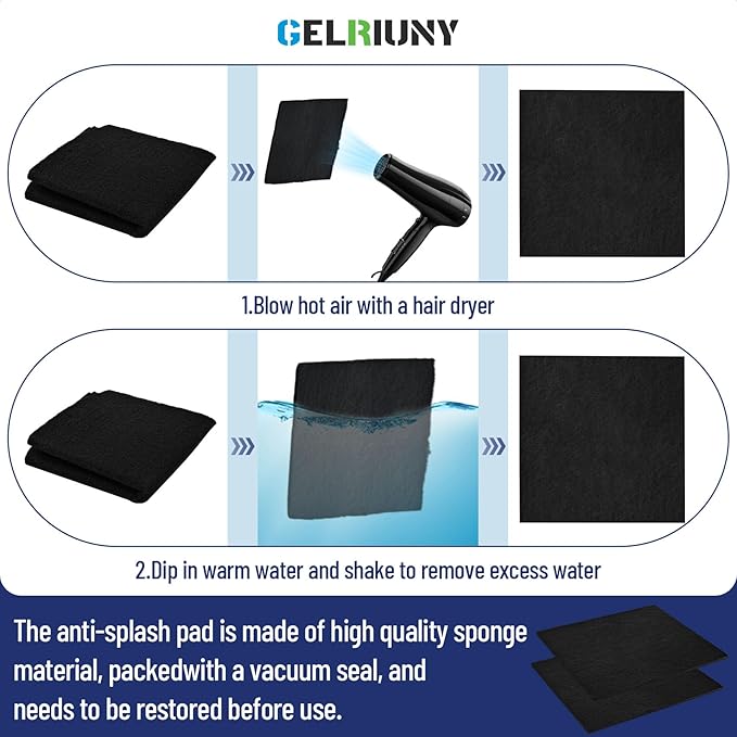 2 Pack 22" Oil Drain Splash Pad, Square Oil Change Mat, Oil Splash Pad for Car Oil Changes & Transmission Drain, Heat-Resistant & Reusable, Ideal for Mechanics & Auto Technicians, Black