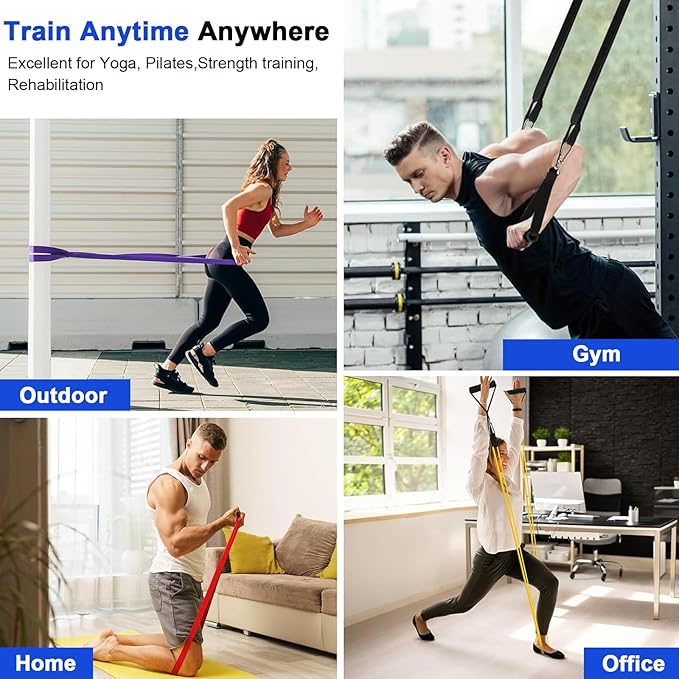 Resistance Bands,Workout Bands, Eexercise Bands,Resistance Bands for Working Out,Pull-Up Assist Bands 5-Piece,for Men Women Fitness, Muscle Training and Physical Therapy